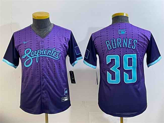 Youth Arizona Diamondbacks #39 Corbin Burnes Purple 2025 City Connect Limited Stitched Baseball Jersey