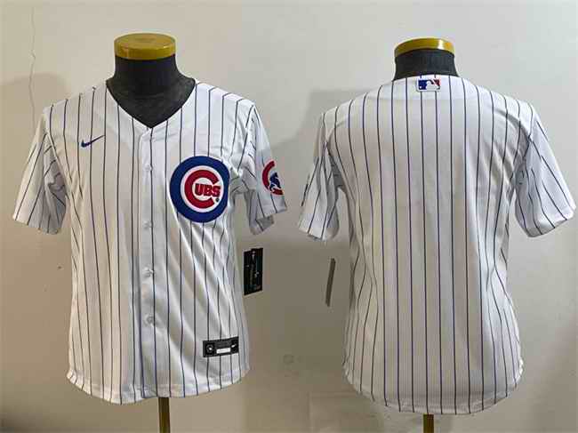 Youth Chicago Cubs Blank White Cool Base Stitched Baseball Jersey