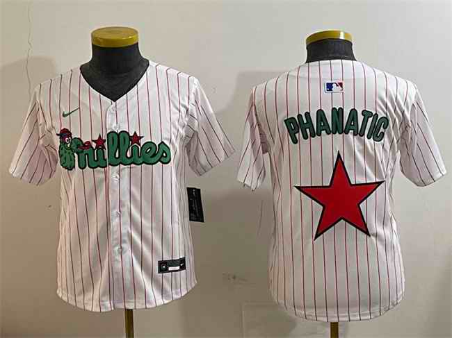 Youth Philadelphia Phillies White Phanatic Limited Stitched Jersey