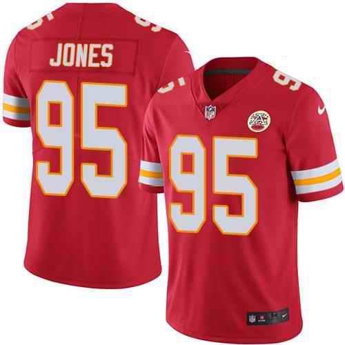 Youth Kansas City Chiefs #95 Chris Jones Red Vapor Untouchable Limited Stitched Football Jersey