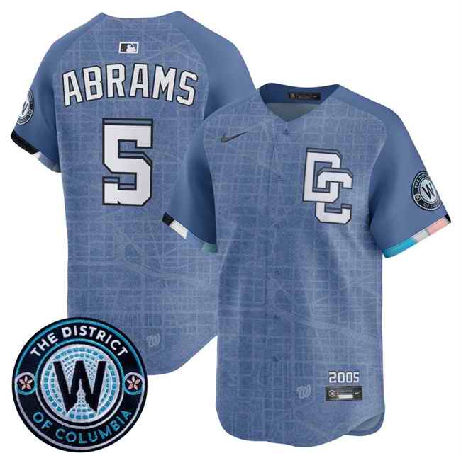 Youth Washington Nationals #5 CJ Abrams Blue 2025 City Connect Limited Stitched Baseball Jersey