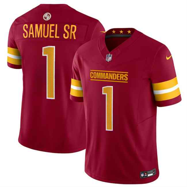 Youth Washington Commanders #1 Deebo Samuel Sr Burgundy 2025 F.U.S.E Vapor Limited Stitched Football Jersey