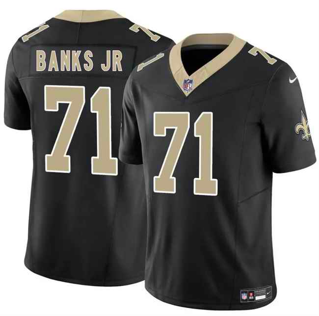 Youth New Orleans Saints #71 Kelvin Banks Jr Black 2025 Draft F.U.S.E Vapor Limited Stitched Football Jersey