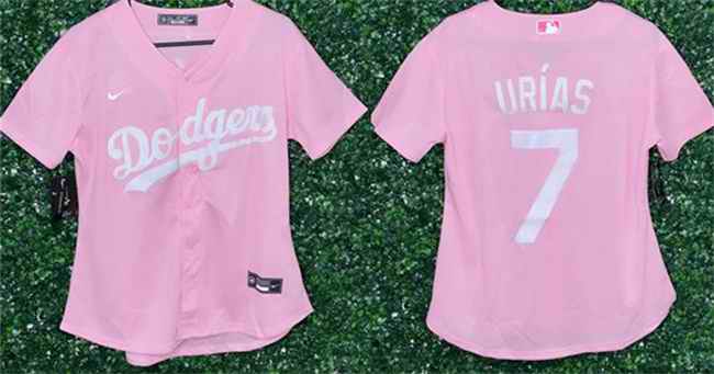 Youth Los Angeles Dodgers #7 Julio Urias Pink Stitched Baseball Jersey