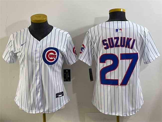 Youth Chicago Cubs #27 Seiya Suzuki White Home Limited Stitched Baseball Jersey