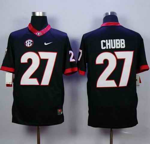 Youth Georgia Bulldogs #27 Nick Chubb Black Limited Stitched Jersey