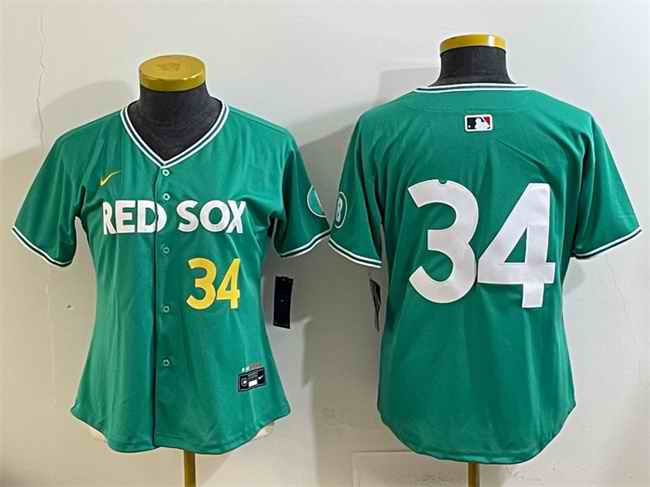 Youth Boston Red Sox #34 David Ortiz Green 2025 City Connect Limited Stitched Baseball Jersey