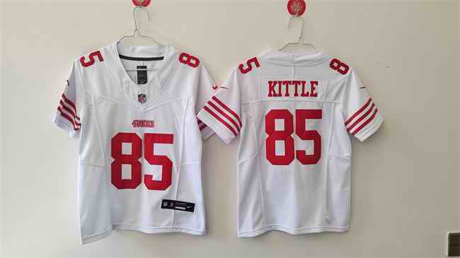 Youth San Francisco 49ers #85 George Kittle White 2024 F.U.S.E. Vapor Untouchable Limited Stitched Football Jersey