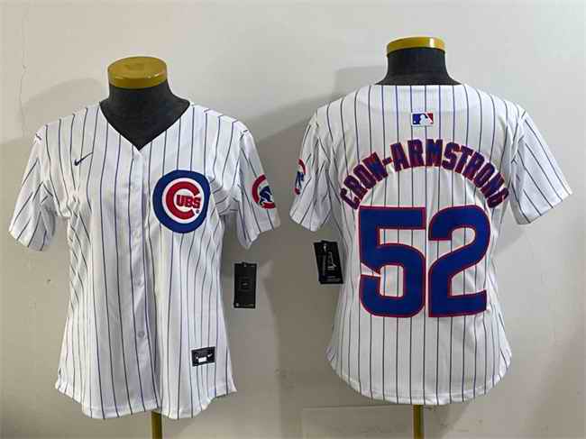 Youth Chicago Cubs #52 Pete Crow-Armstrong White Home Limited Stitched Baseball Jersey
