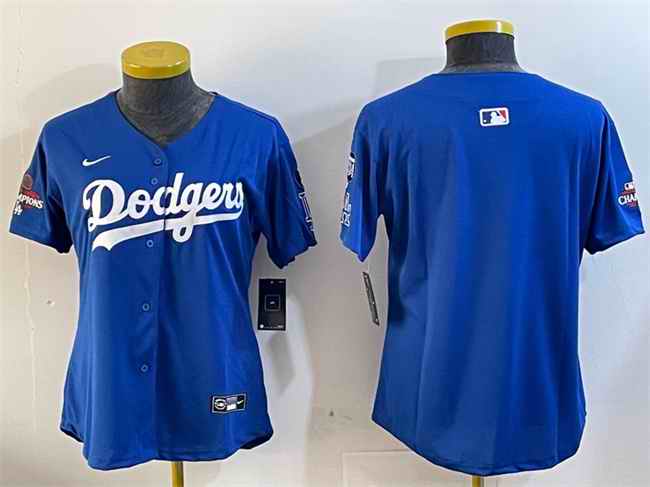Youth Los Angeles Dodgers Blank Royal 2024 World Series Champions With Fernando Memorial Patch Alternate Limited Stitched Baseball Jersey