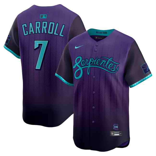 Youth Arizona Diamondbacks #7 Corbin Carroll Purple 2025 City Connect Limited Stitched Baseball Jersey