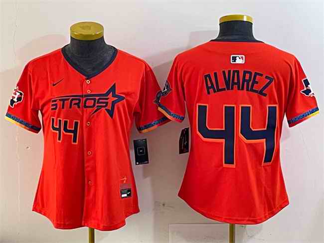 Youth Houston Astros #44 Yordan Alvarez Orange 2025 City Connect With Texas Patch Limited Stitched Baseball Jersey