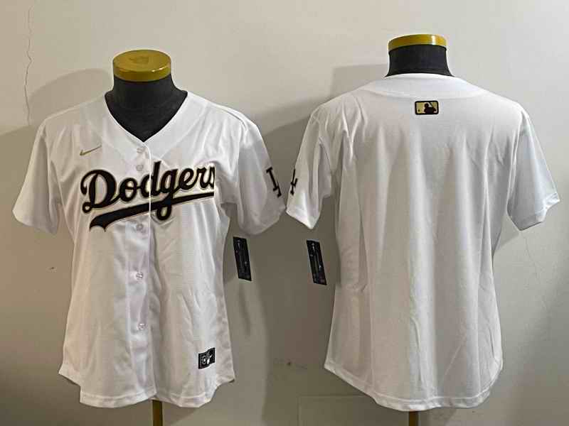 Youth Los Angeles Dodgers Blank White Gold Home Limited Stitched Baseball Jersey