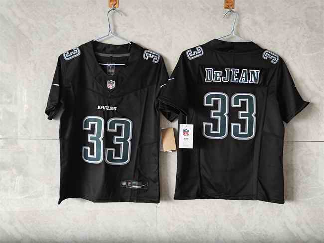 Youth Philadelphia Eagles #33 Cooper DeJean Black Fashion 2025 F.U.S.E Vapor Untouchable Limited Stitched Football Jersey